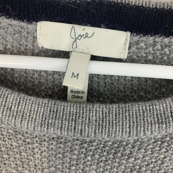 joie gray wool crew neck long sweater medium - Picture 3 of 6